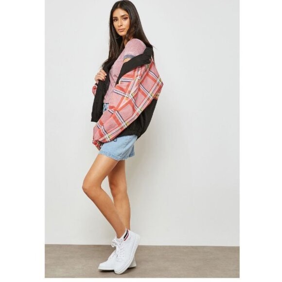 Topshop Checked Windbreaker Jacket - Picture 1 of 6